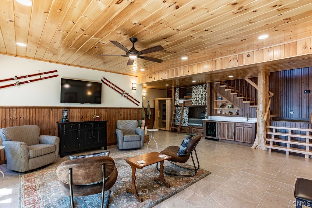181 Tuttle Road Webb, NY 13420 - Photo 29 of 40 Lower Level Entertainment Area
