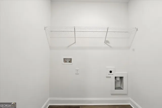 a view of a room with racks on the wall