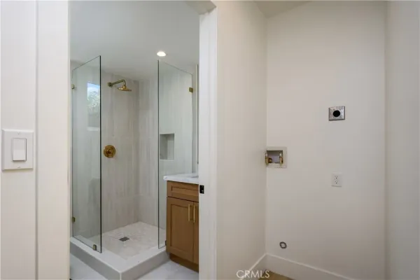 a bathroom with a shower