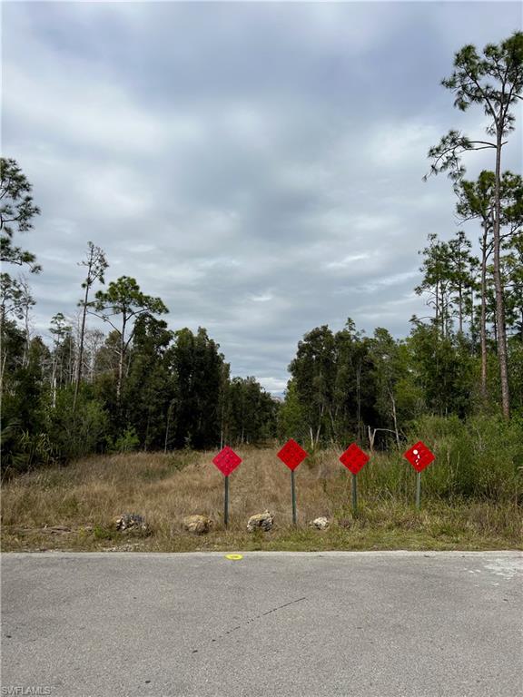 a view of road and houses