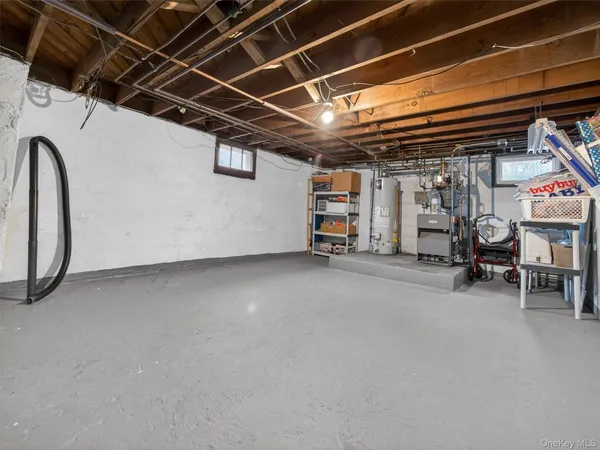 a view of a storage room with a small space