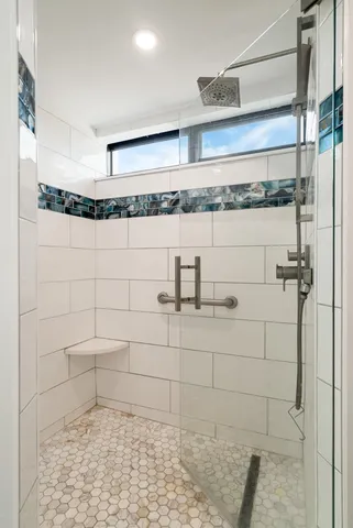 a bathroom with a shower