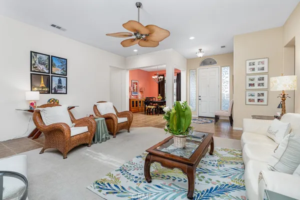 a living room with furniture