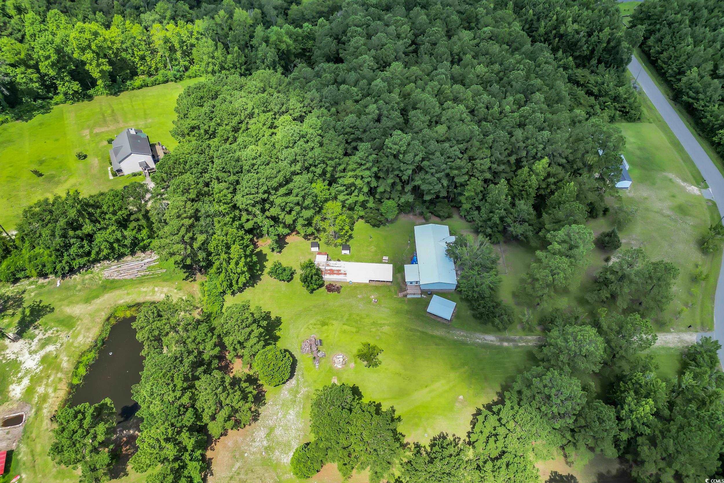 3373 Lake Pond Road Loris, SC 29569 - Photo 27 of 33 Aerial view of a forest and a nearby body of water
