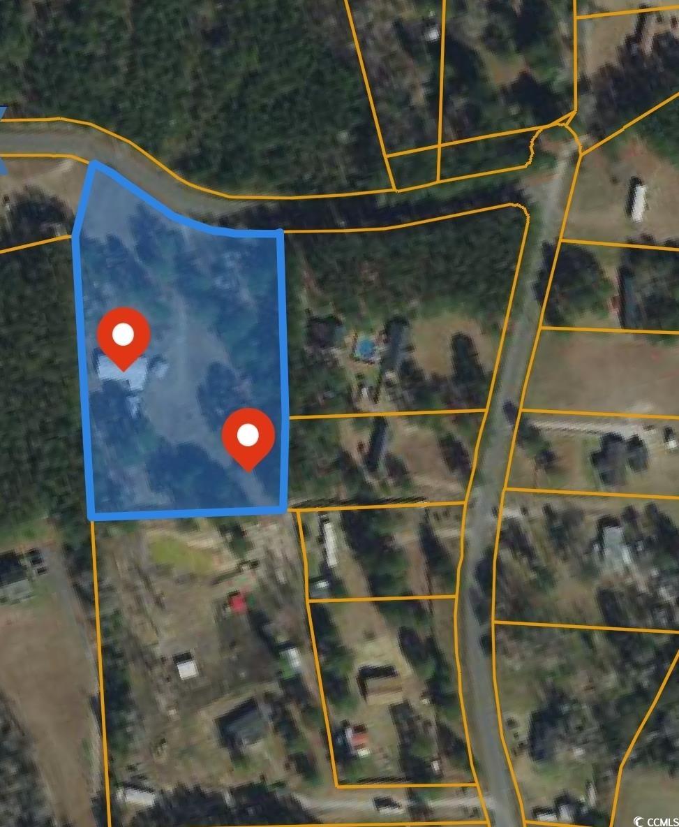3373 Lake Pond Road Loris, SC 29569 - Photo 32 of 33 Aerial overview of property's location with property boundaries highlighted