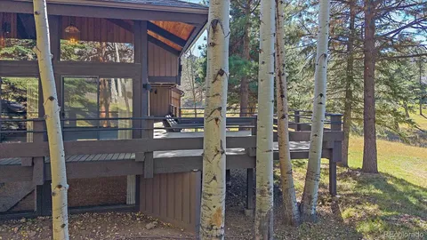 a view of a house with a large window