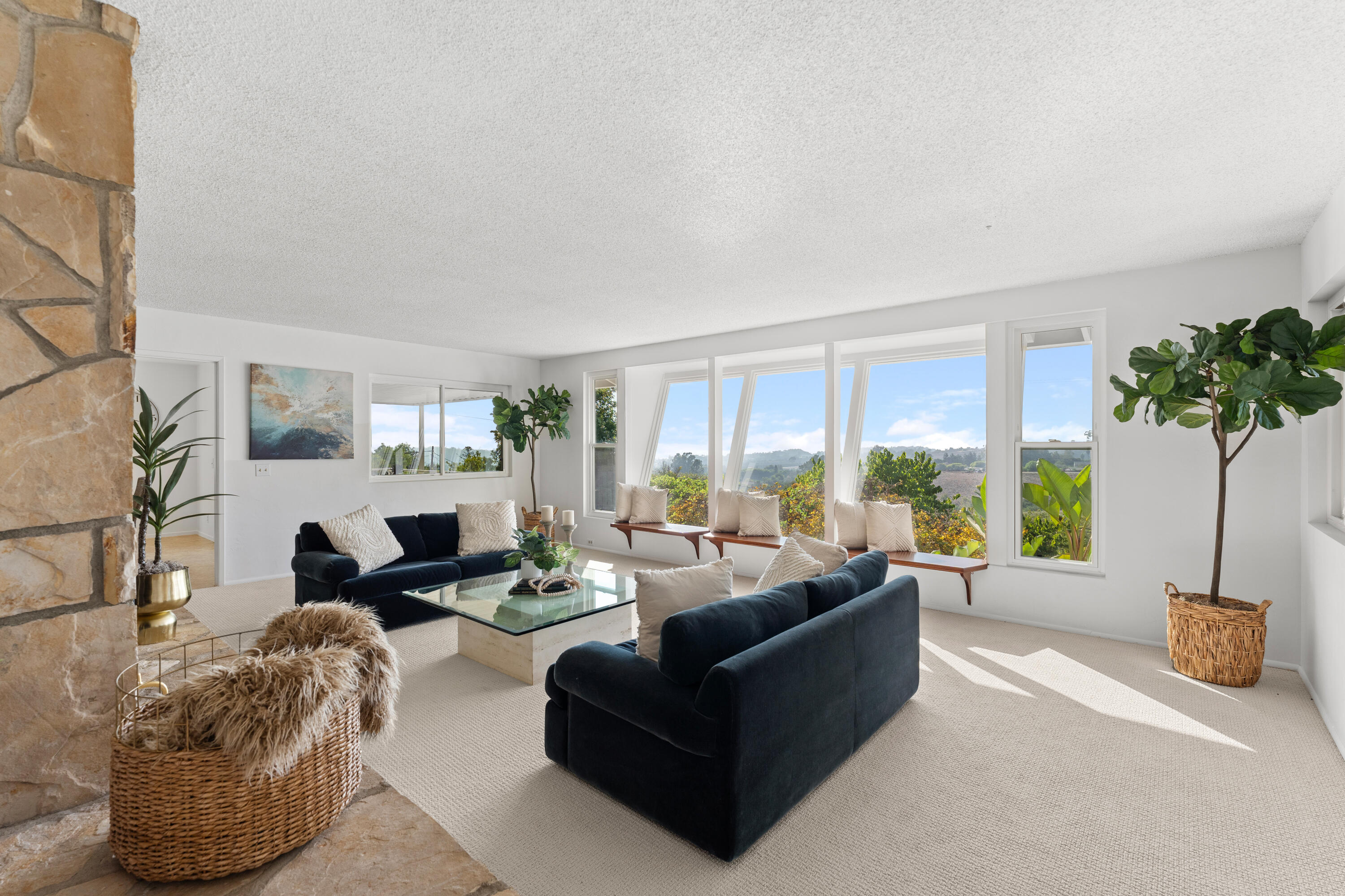 3919 Antone Road Santa Barbara, CA 93110 - Photo 6 of 38 a living room with furniture and a floor to ceiling window