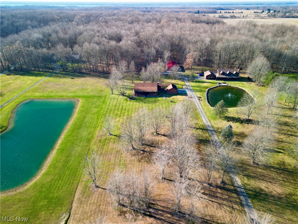 5845 Ridge Road Cortland, OH 44410 - Photo 2 of 29 Drone / aerial view featuring a water view and a rural view