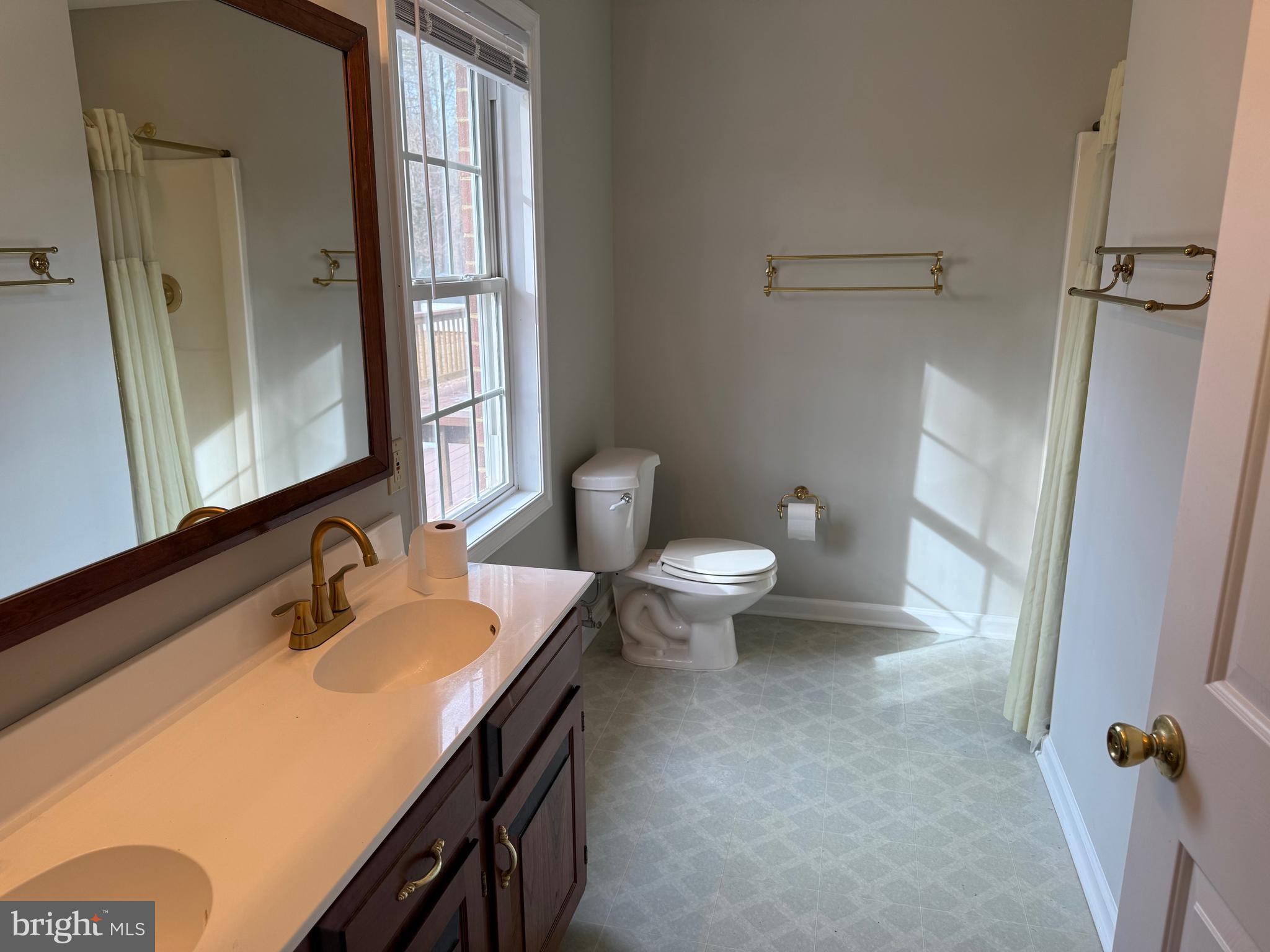 5545 Yanceyville Road Louisa, VA 23093 - Photo 34 of 63 a bathroom with a sink a toilet and a mirror