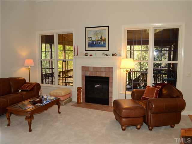 Family Room with Screened Porch in Background