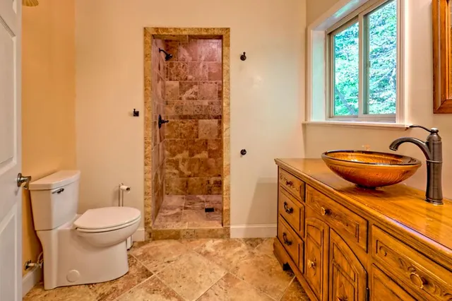 a view of a yard with a tree