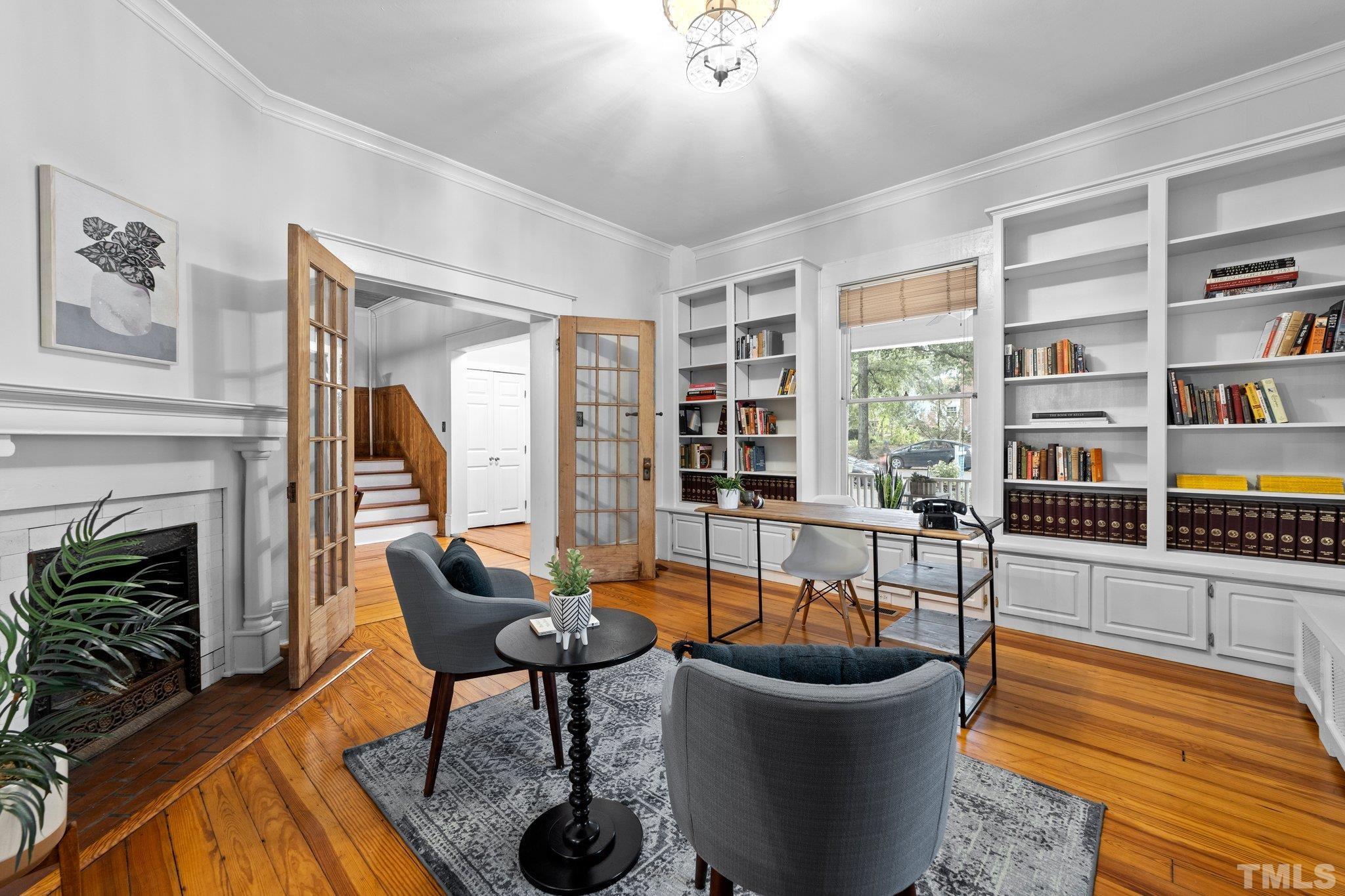 801 Onslow Street Durham, NC 27705 - Photo 10 of 30 a living room with furniture and a fireplace