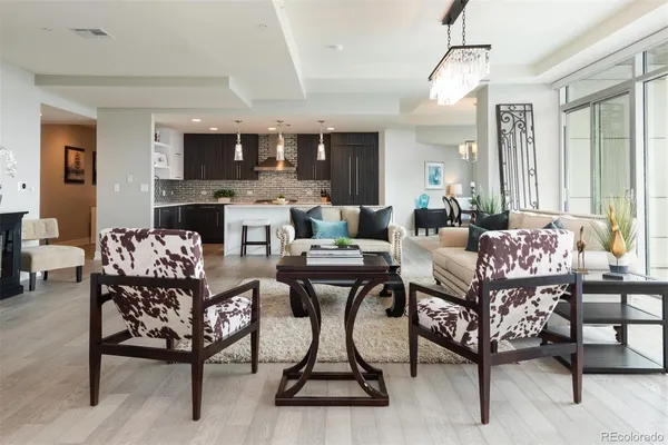 a living room with fireplace furniture and a flat screen tv