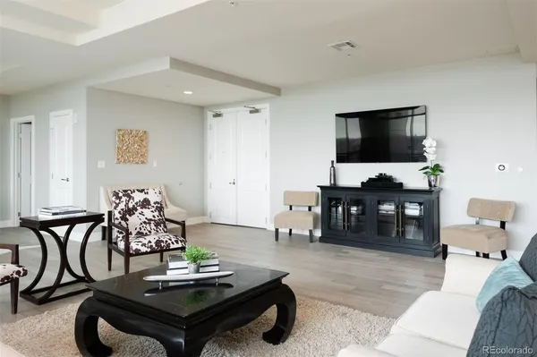 a living room with furniture