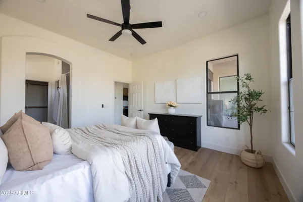 a view of an empty room and a window