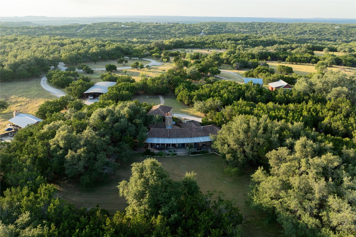 5818 Ranch Road 165 Blanco, TX 78606 - Photo 1 of 40 Aerial view of 26-acre Hill Country estate