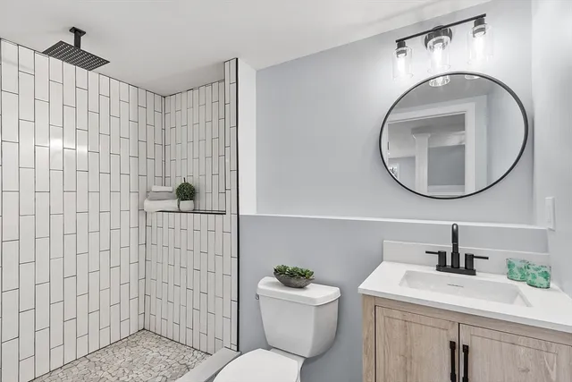 a bathroom with a shower