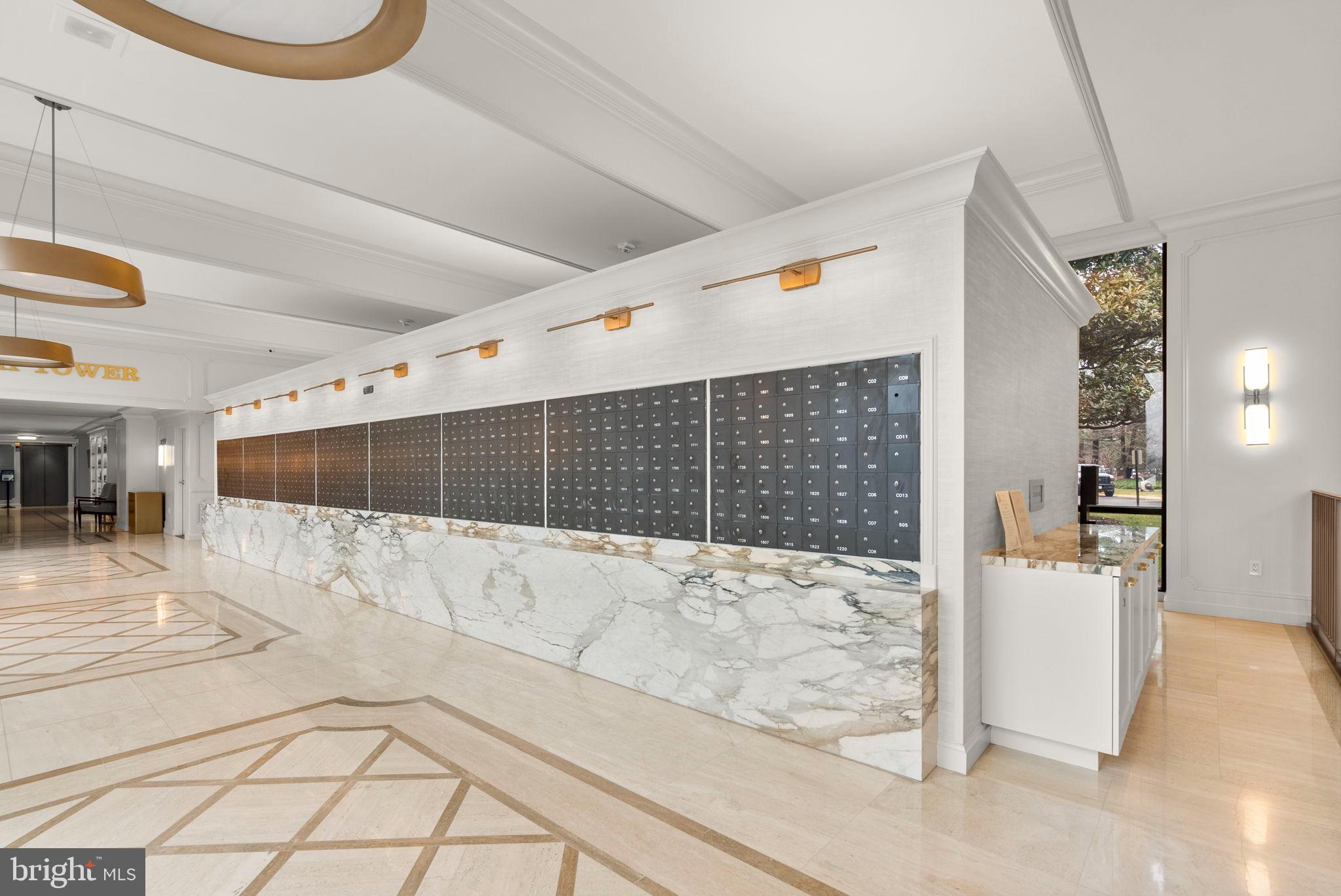 5225 Pooks Hill Road, Unit A24S Bethesda, MD 20814 - Photo 3 of 22 Elegant lobby with modern mailboxes.