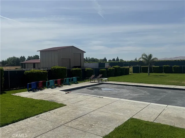 a view of a terrace with a garden