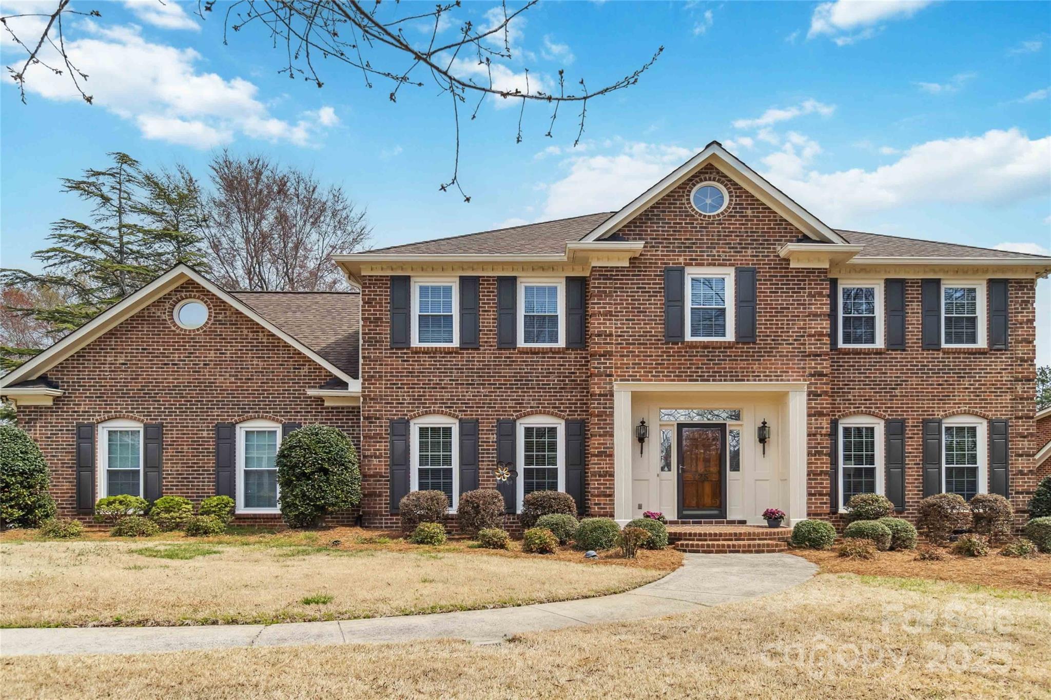 a front view of a house