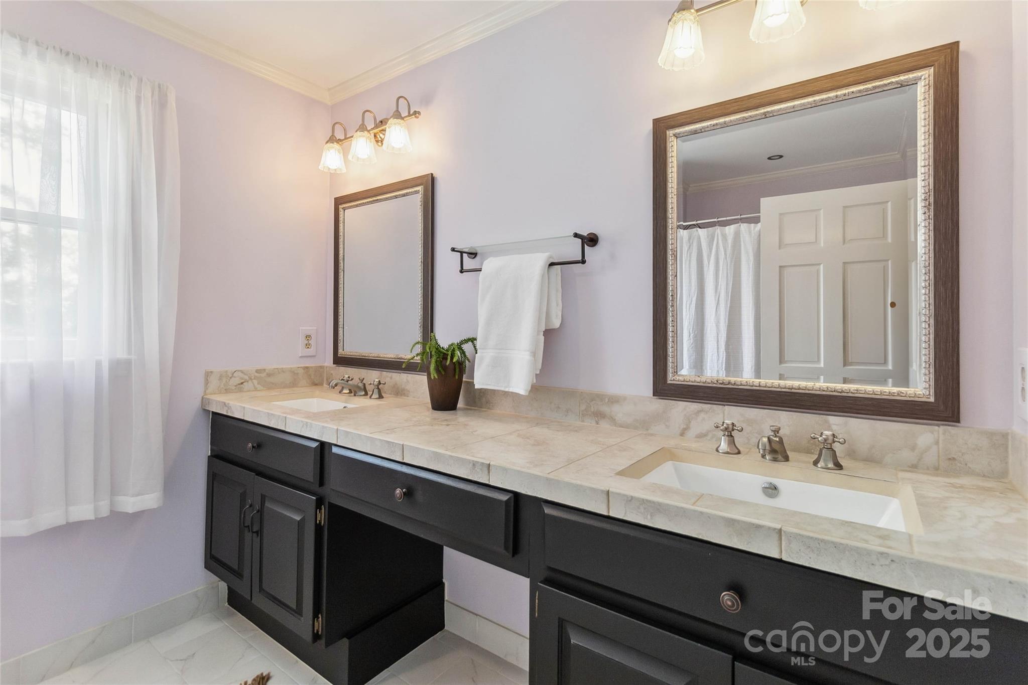 725 Stanhope Lane Matthews, NC 28105 - Photo 31 of 46 a bathroom with a granite countertop sink double and mirror