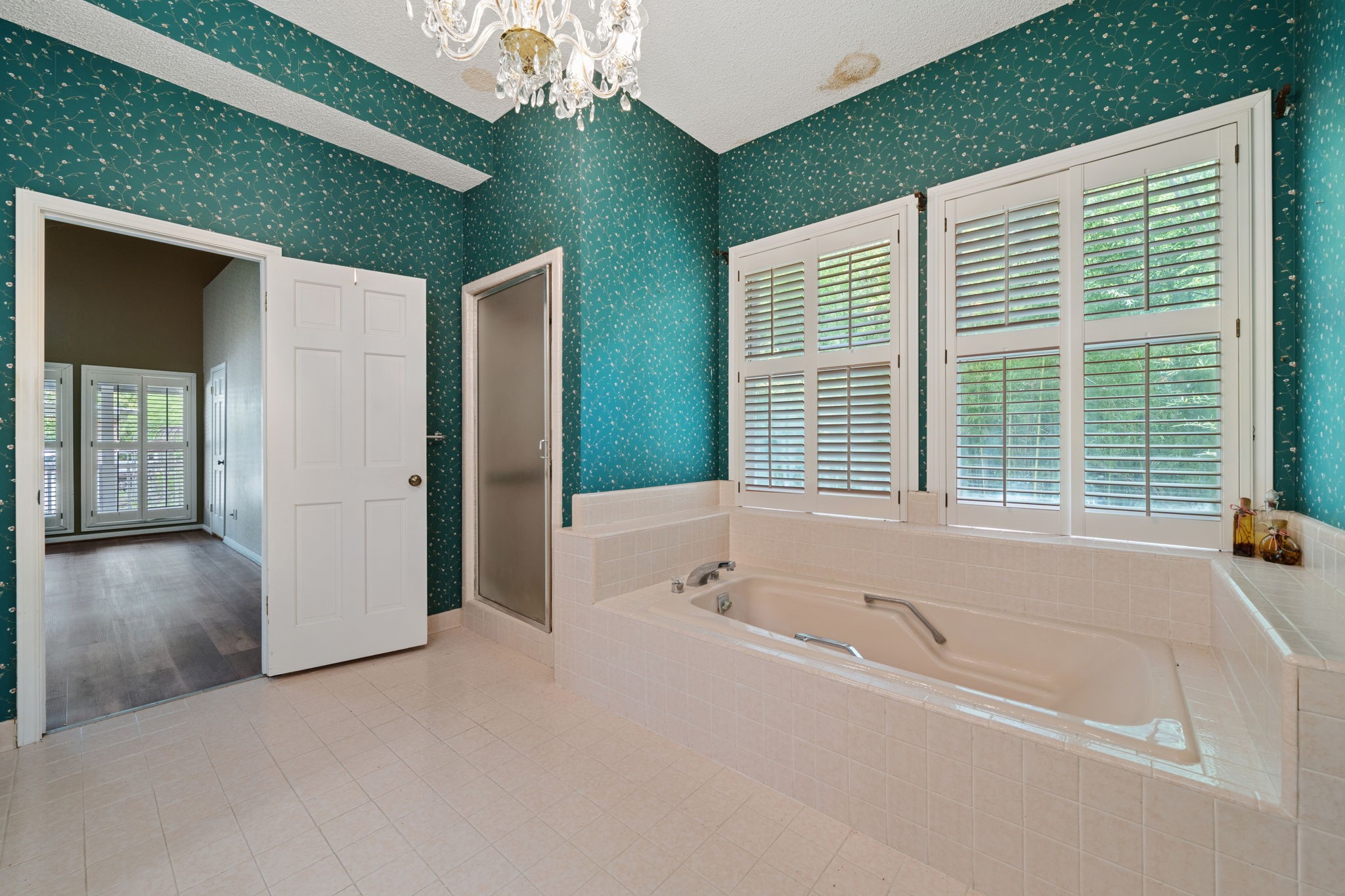 3541 Highway 159 La Grange, TX 78945 - Photo 30 of 45 a bathroom with a tub and a chandelier