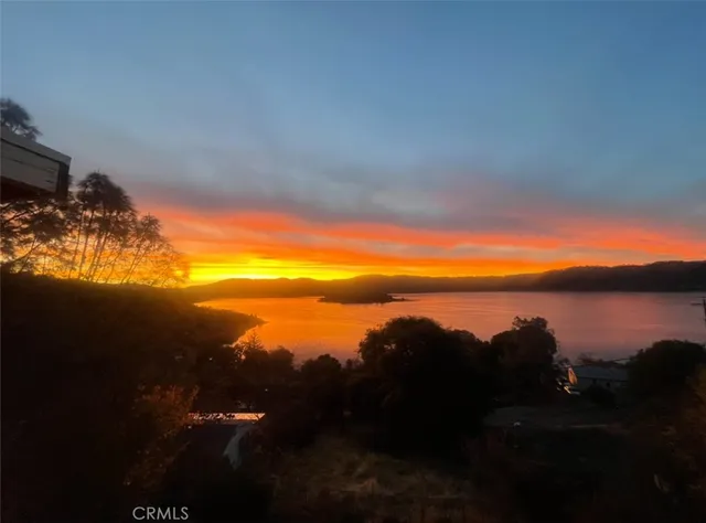 a view of lake and mountain