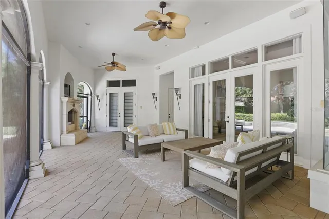 a view of swimming pool with a lounge chair