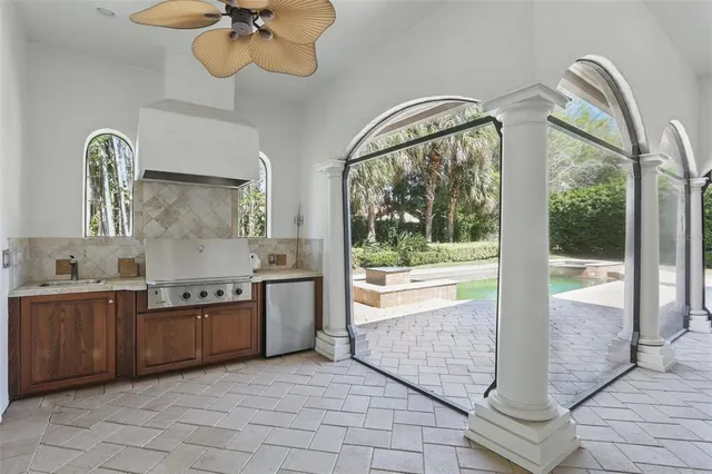 a view of a yard with plants