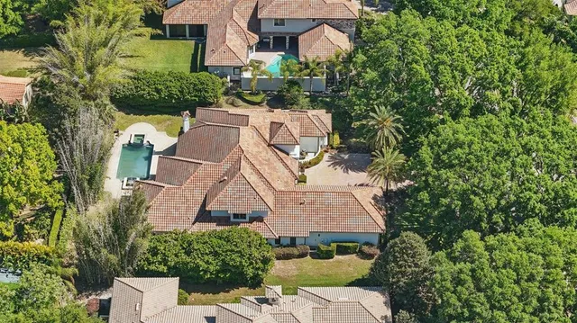 a view of a lake with a city view