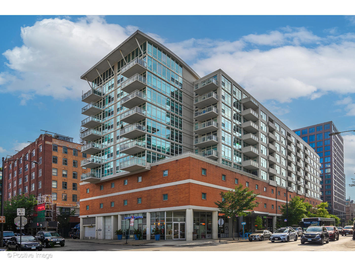 a front view of a building