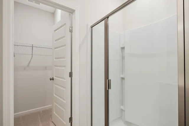 a bathroom with a shower