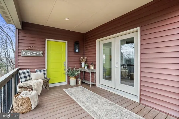 a view of a wooden deck