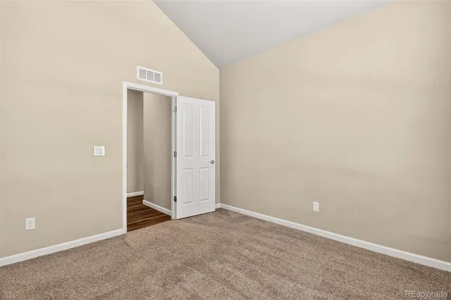 an empty room with closet