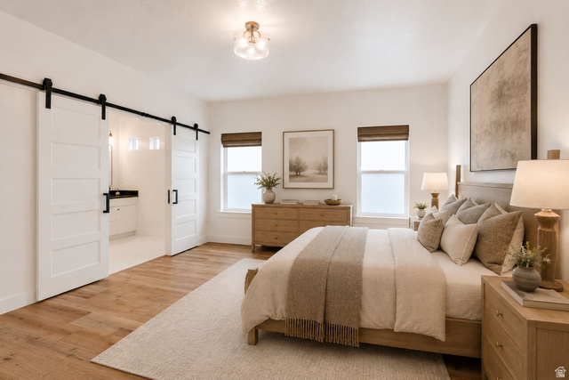 1257 North 1350th Street East Mapleton, UT 84664 - Photo 27 of 66 Spacious master bedroom with barn door separating master bath