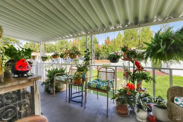 a view of outdoor seating