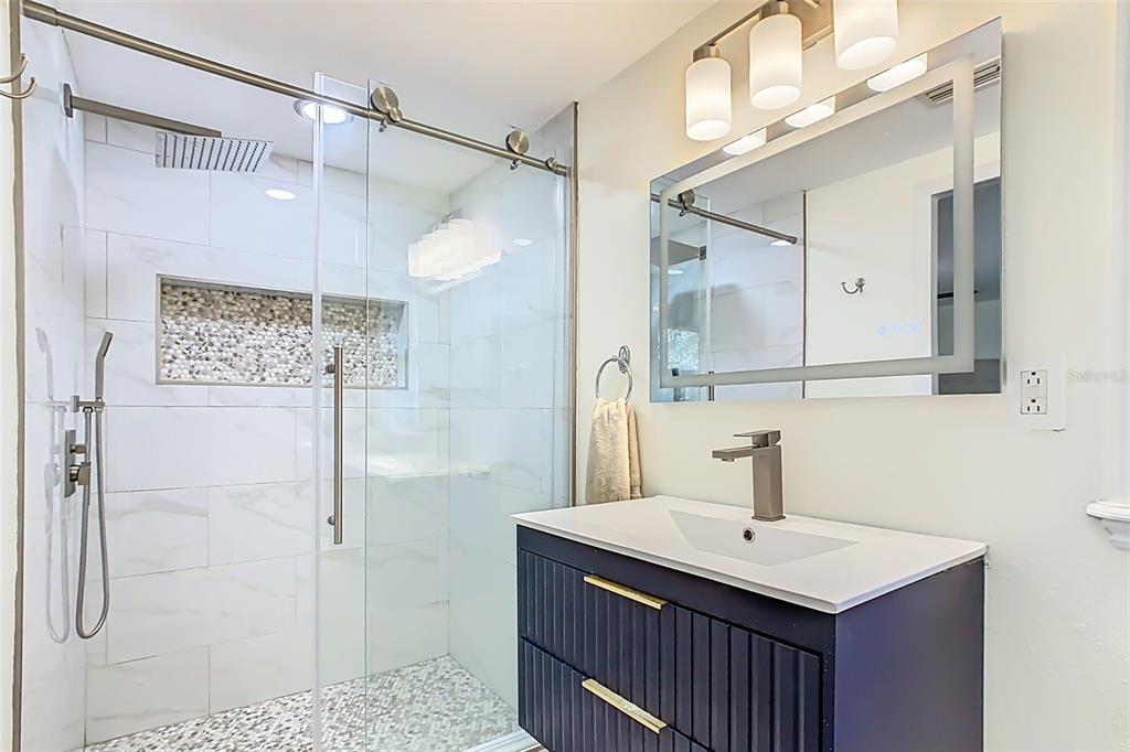 1700 South Miller Road Valrico, FL 33594 - Photo 9 of 53 a bathroom with a sink shower and a mirror