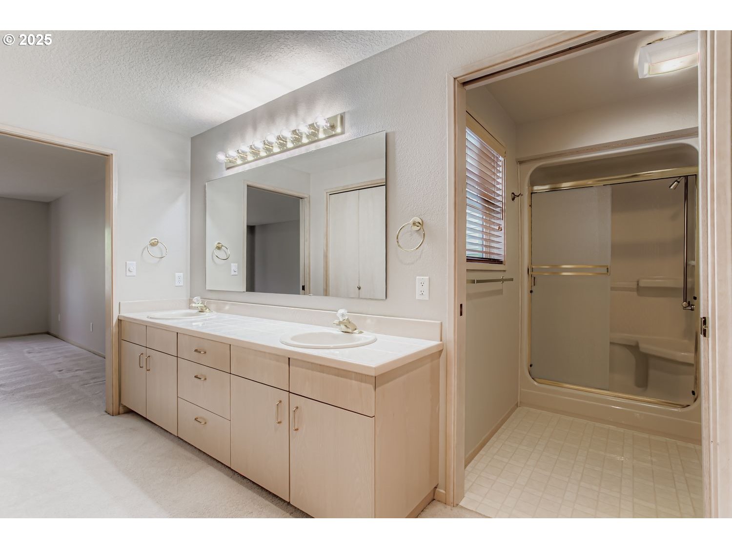 15917 Northeast Union Road, Unit 113 Ridgefield, WA 98642 - Photo 17 of 27 a bathroom with a double vanity sink mirror and shower