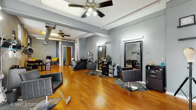 a living room with furniture