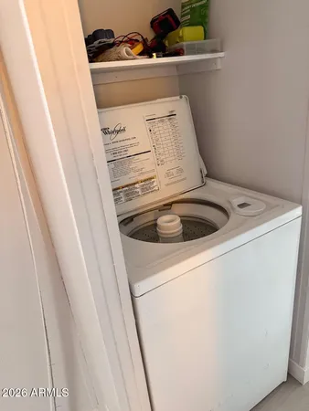 a close up view of washer and dryer