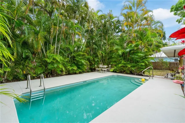 a view of a terrace with a bench