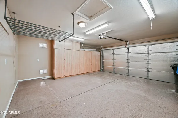 a view of a garage