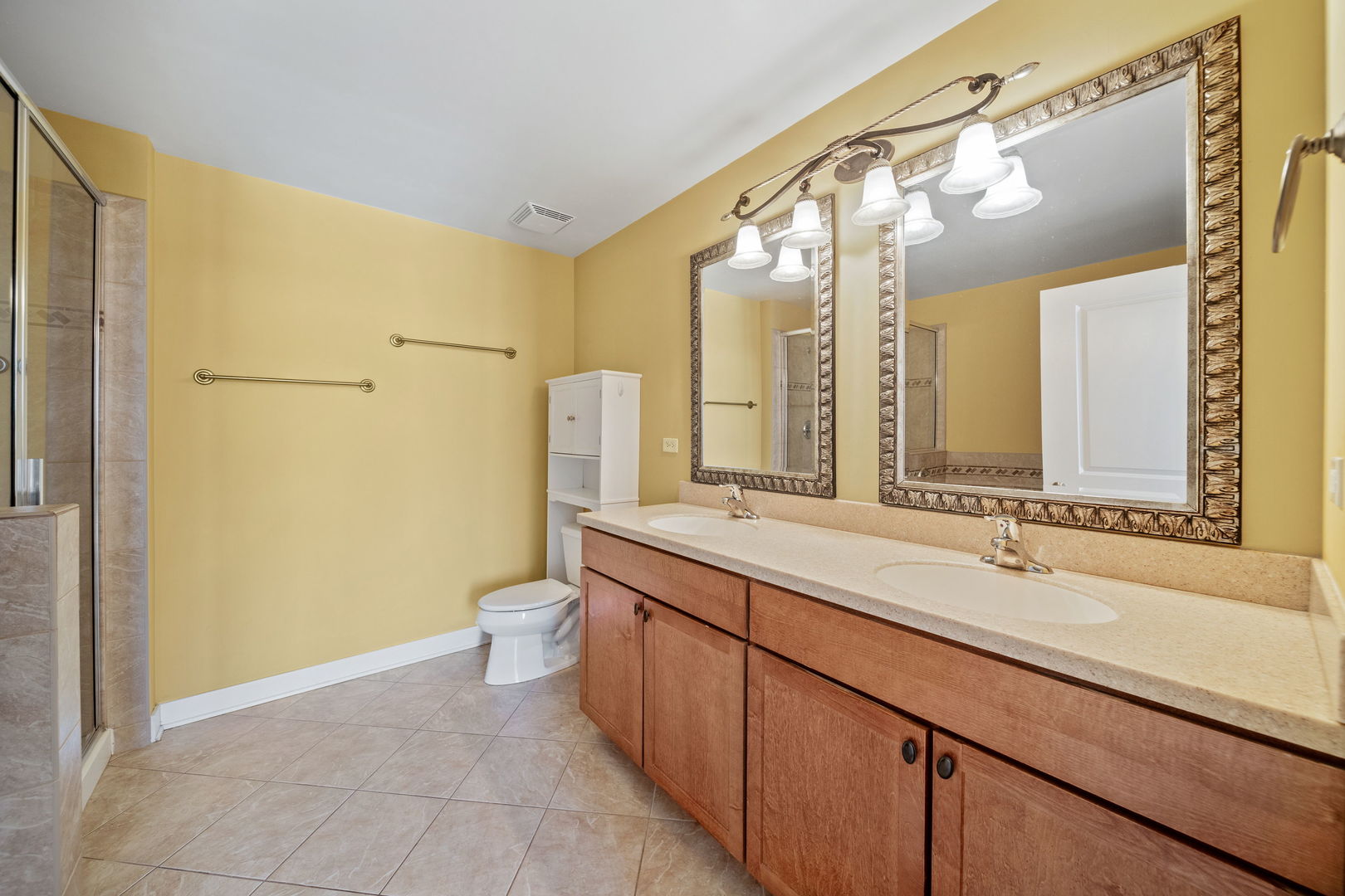 1905 South Wolf Road, Unit 605 Hillside, IL 60162 - Photo 20 of 31 a bathroom with a double vanity sink mirror and toilet