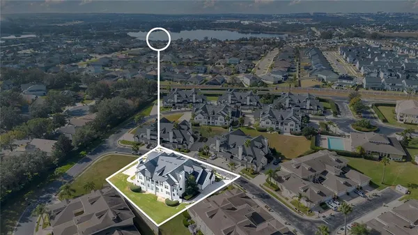 an aerial view of multiple house