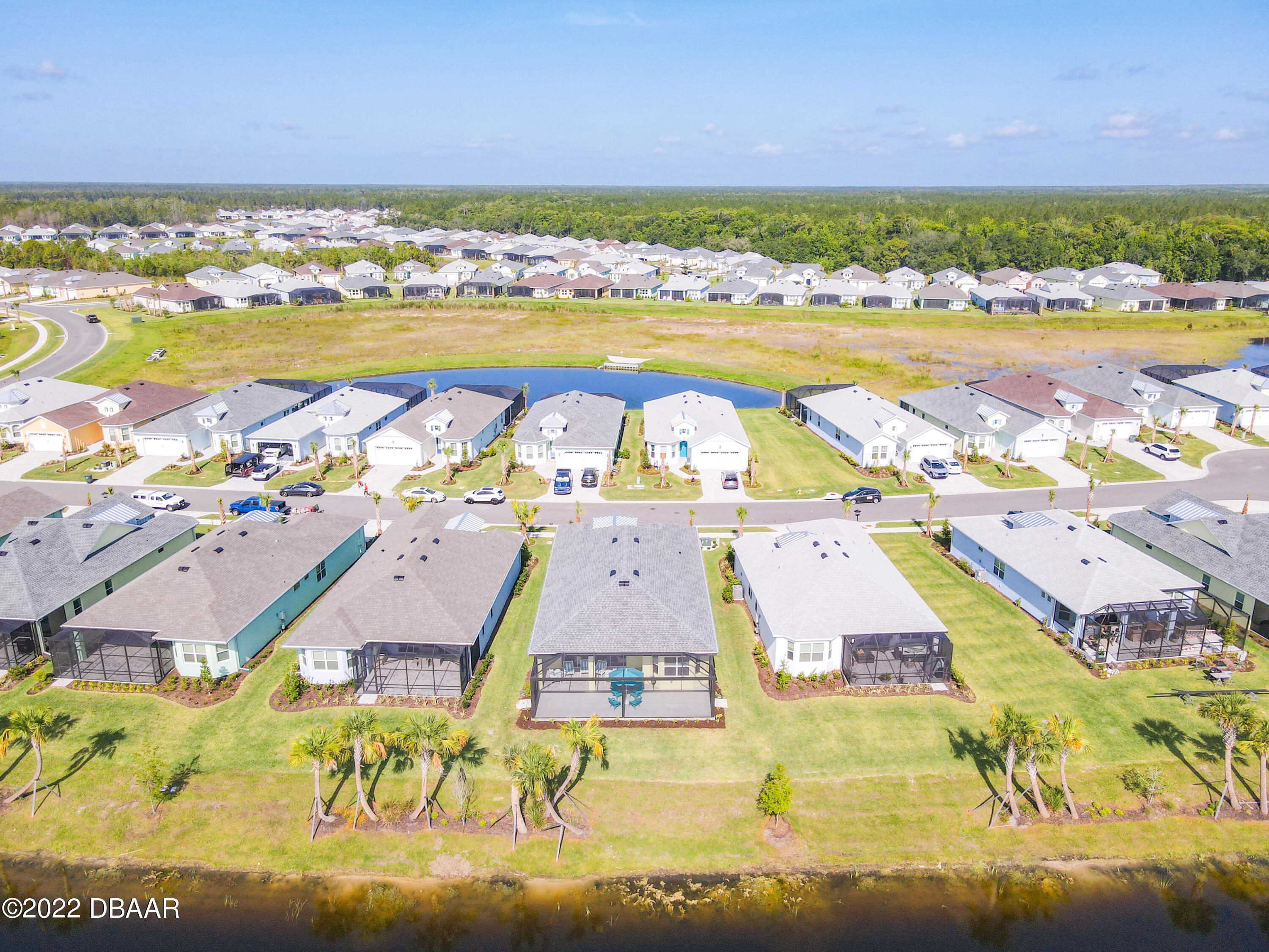 124 Red Lighthouse Point Daytona Beach, FL 32124 - Photo 47 of 54 an aerial view of residential houses with outdoor space and ocean view