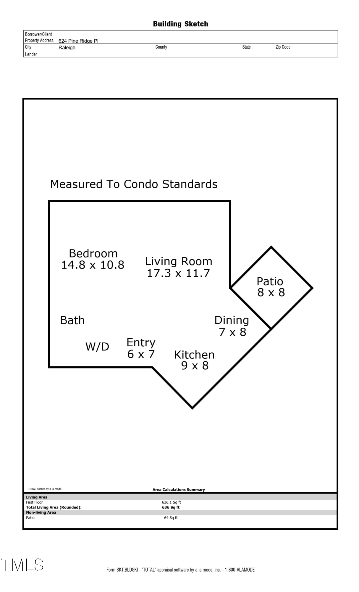 624 Pine Ridge Place Raleigh, NC 27609 - Photo 16 of 16 Floor Plan