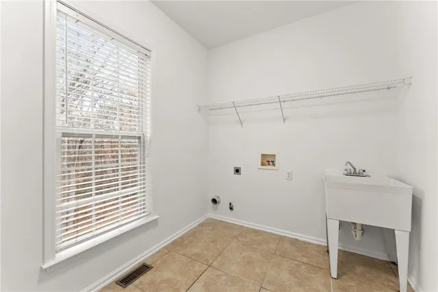 a view of a room that has a window in it