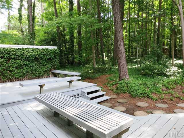 5014 Tremont Drive Raleigh, NC 27609 - Photo 23 of 25 Another view of the spacious Deck, which has built-in benches. Patio/Deck