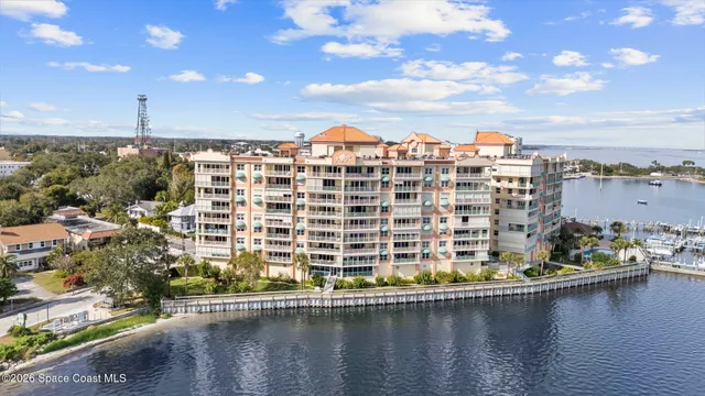a view of a lake and city