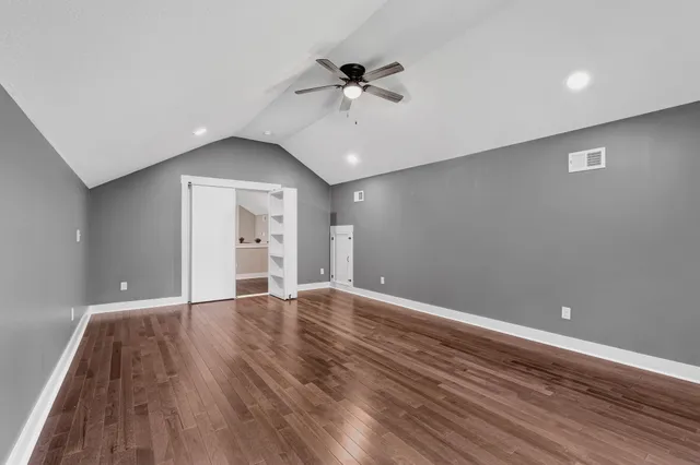 a view of a forest with lots of trees